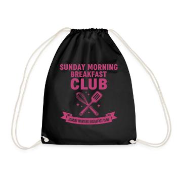 Frühstück Sonntagmorgen Frühstücksclub-Brunch - Turnbeutel - Schwarz - Vorne