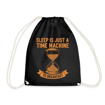 Breakfast Sleep Is A Time Machine To Breakfast - Drawstring Bag - black - Front