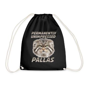 Pallas Cat Manul Kaffee Motiv | Grumpy Wildkatze  - Sac de sport léger - noir - Devant