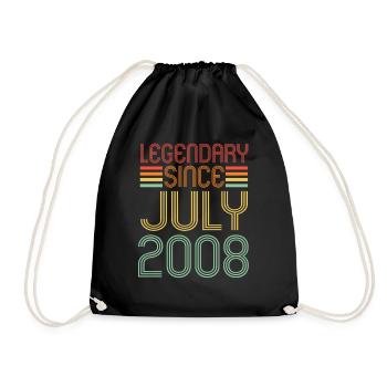 Legendary since July 2008, Geburtstag - Turnbeutel - Schwarz - Vorne
