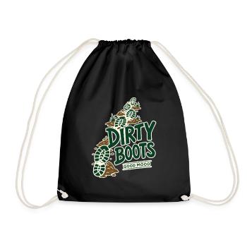 Dirty Boots Citation d’aventure sur un sentier de randonnée de bonne humeur - Sac de sport léger - noir - Devant