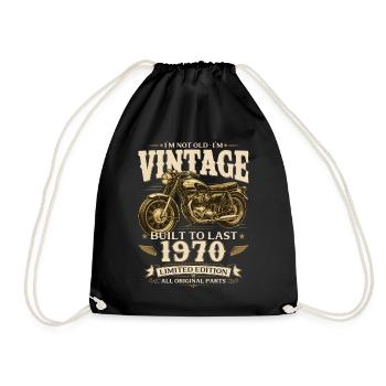 Cadeau pour 56e anniversaire motard Vintage années 1970 - Sac de sport léger - noir - Devant