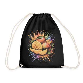Mehrfarbige tropische Mango-Spritzkunst - Turnbeutel - Schwarz - Vorne