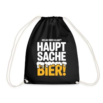Bier Karneval Fasching Köln Helau oder Alaaf Bier - Turnbeutel - Schwarz - Vorne