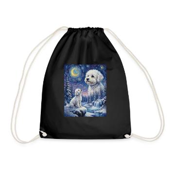 Hurlant à la Lune Mème Chien Bichon Frisé - Sac de sport léger - noir - Devant