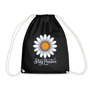 Daisy Flower Stay Positive Daisy Be Positive - Drawstring Bag - black - Front