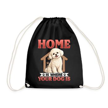 Bichon Frise Dog Breed - Drawstring Bag - black - Front