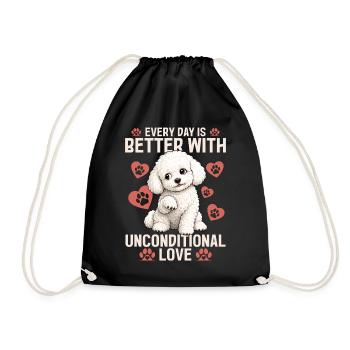 Bichon Frise Dog Breed - Turnbeutel - Schwarz - Vorne