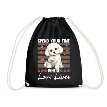Race de chien Bichon Frisé - Sac de sport léger - noir - Devant