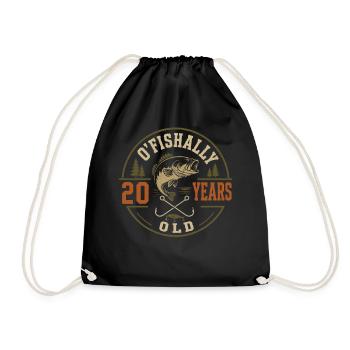 Officiellement 20 Ans | Humour Anniversaire Pêche - Sac de sport léger - noir - Devant