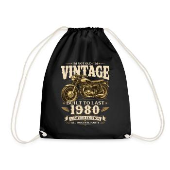 Cadeau pour 46 ans de motard Vintage années 1980 - Sac de sport léger - noir - Devant