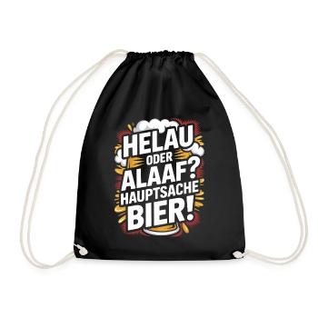 Bier Karneval Fasching Köln Helau oder Alaaf Bier - Turnbeutel - Schwarz - Vorne