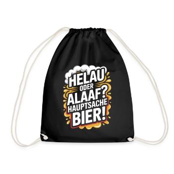 Bier Karneval Fasching Köln Helau oder Alaaf Bier - Turnbeutel - Schwarz - Vorne