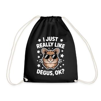 Degus Sayings Degus Funny Degus Gift - Drawstring Bag - black - Front