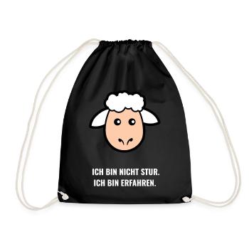 Ich bin nicht stur – erfahren - Turnbeutel - Schwarz - Vorne