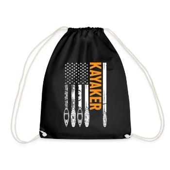 Canoé, kayak, kayak Drapeau américain - Sac de sport léger - noir - Devant