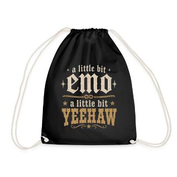 Style ein bisschen Emo, ein bisschen Yeehaw | Cowboy-Humor - Turnbeutel - Schwarz - Vorne