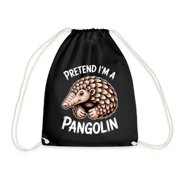 Pangolin Sayings Pine Cone Gift - Drawstring Bag - black - Front