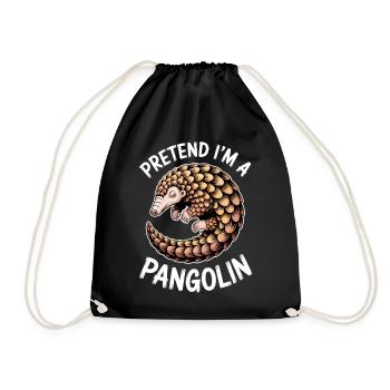 Pangolin Sayings Pine Cone Gift - Drawstring Bag - black - Front