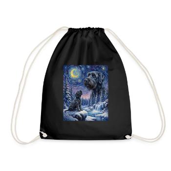 Hurlant au mème de la lune, chien Schnauzer géant - Sac de sport léger - noir - Devant