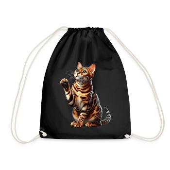 Bengalkatze Bengal Cat - Turnbeutel - Schwarz - Vorne