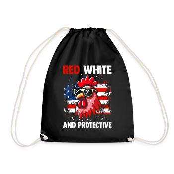 Patriotic Farmer Rooster Flock Poultry USA Pride C - Turnbeutel - Schwarz - Vorne