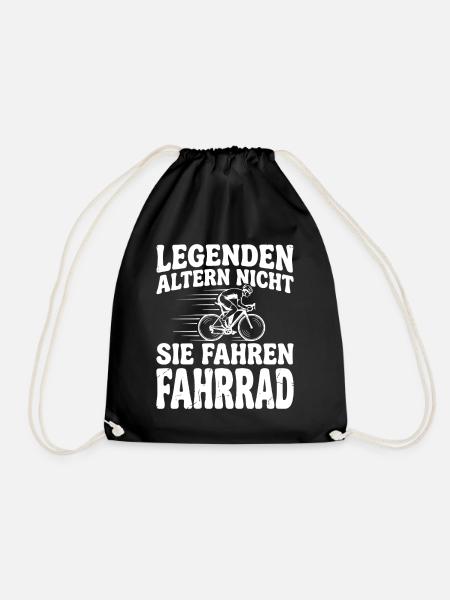 legenden altern nicht sie fahren fahrrad - Turnbeutel - Schwarz