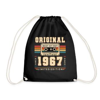 59e anniversaire Gift Man cassette Best of 1967 - Sac de sport léger - noir - Devant