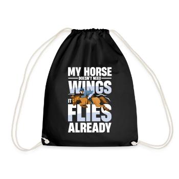 Mon cheval n’a pas besoin d’ailes, il vole déjà - Sac de sport léger - noir - Devant