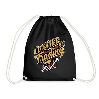 I'd rather be Trading | Crypto Stock Trader - Drawstring Bag - black - Front