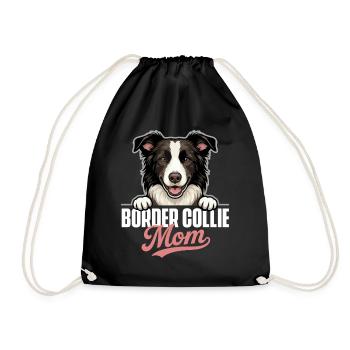 Chien d’agilité de la mère de berger Border Collie - Sac de sport léger - noir - Devant