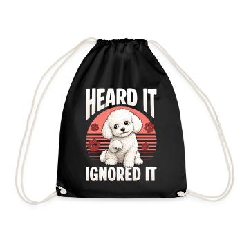 Bichon Frise Dog Breed - Drawstring Bag - black - Front