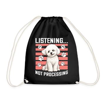 Bichon Frise Dog Breed - Drawstring Bag - black - Front