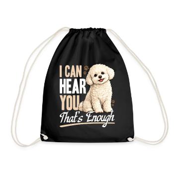 Bichon Frise Dog Breed - Drawstring Bag - black - Front