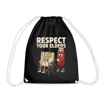 Respectez vos aînés, disquette rétro - Sac de sport léger - noir - Devant