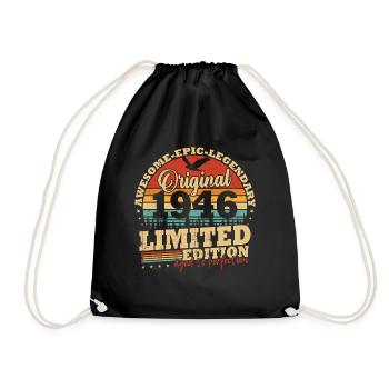 Cadeau d’anniversaire original vintage de 1946 - Sac de sport léger - noir - Devant