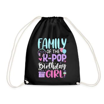 Famille de la fille d’anniversaire de la K-Pop - Sac de sport léger - noir - Devant