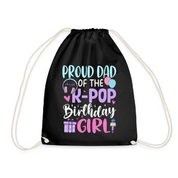 Papa fier de la fille d’anniversaire de la K-Pop - Sac de sport léger - noir - Devant