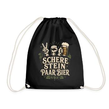 Biertrinker Motiv für Bierliebhaber - Turnbeutel - Schwarz - Vorne