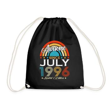 Juli 1996 Jahrgang Geburtstag Vintage Retro - Turnbeutel - Schwarz - Vorne