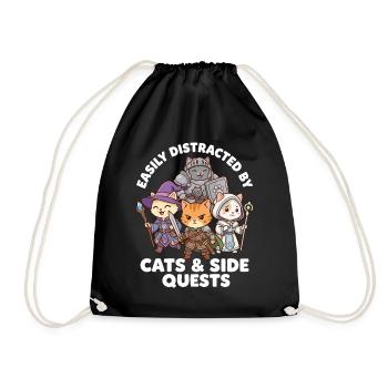 Facilement distrait par les chats et les quêtes secondaires - Sac de sport léger - noir - Devant
