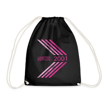 2001 Limited Edition Geburtstag Frauen Damen - Turnbeutel - Schwarz - Vorne