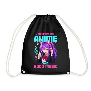 Anime et musique Chibi - Sac de sport léger - noir - Devant