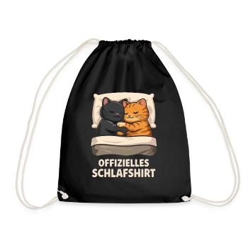Offizielles Schlafshirt Katzen - Turnbeutel - Schwarz - Vorne