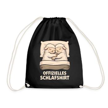 Offizielles Schlafshirt Kuschel Schafe - Turnbeutel - Schwarz - Vorne