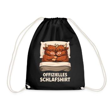 Offizielles Schlafshirt Kühe Kuh Pijama - Turnbeutel - Schwarz - Vorne