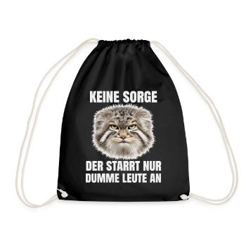Grumpy Pallas Katze Manul Cat Humor Katzen Motiv - Turnbeutel - Schwarz - Vorne