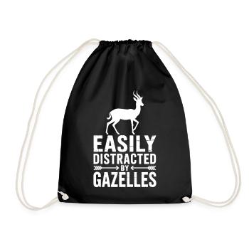 Gazelle Sayings Gazelles Funny Gazelle Gift - Drawstring Bag - black - Front