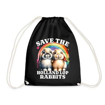 Le Bélier Nain Lapin sauve Holland Lop Lapin - Sac de sport léger - noir - Devant
