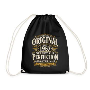 69. Geburtstag Geschenk Mann Original Vintage 1957 - Turnbeutel - Schwarz - Vorne